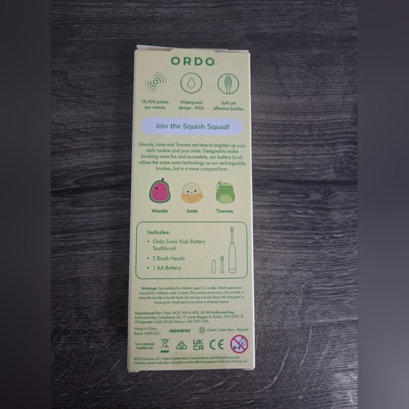 Ordo Sonic Kids Squishmallows Electric Toothbrush NEW - Picture 3 of 3